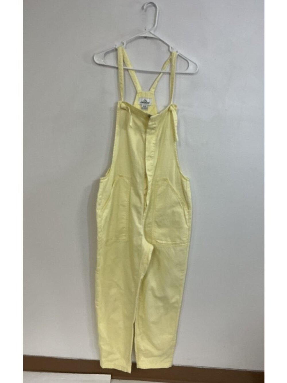 Jordache Vintage Boho Overalls Hippie Yellow Pants Womens Medium